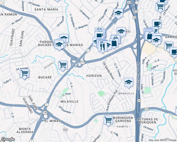 map of restaurants, bars, coffee shops, grocery stores, and more near 118 Calle San Pablo in San Juan