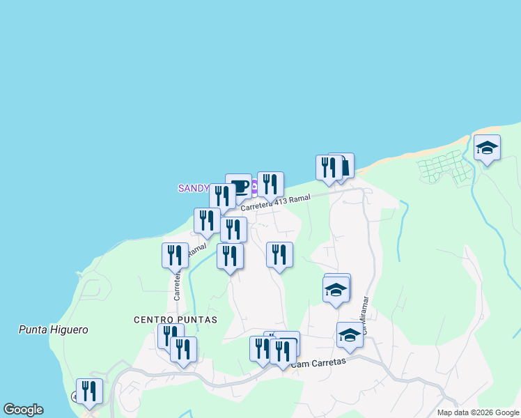 map of restaurants, bars, coffee shops, grocery stores, and more near Km4 Hm 7 Carretera 413 Ramal in Rincon