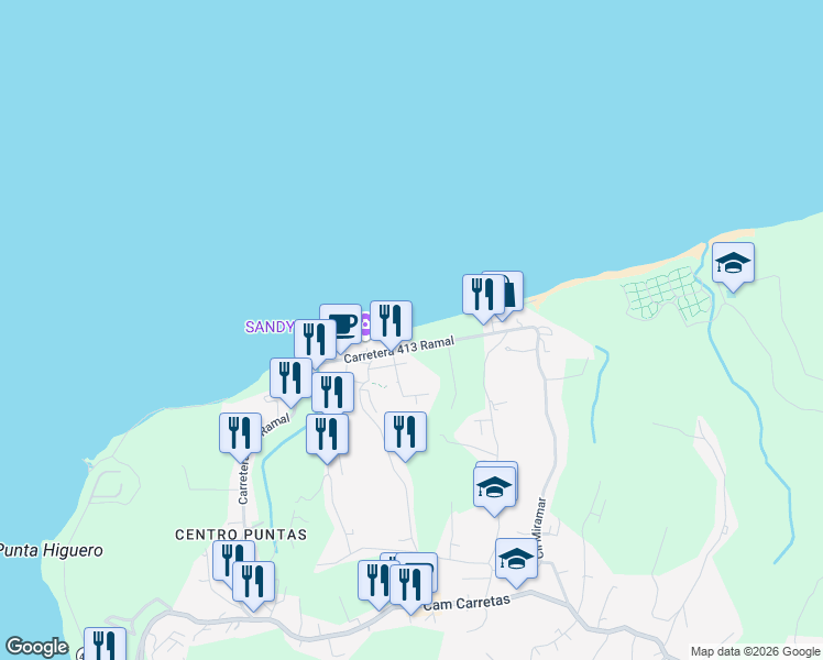 map of restaurants, bars, coffee shops, grocery stores, and more near Km4 Hm 7 Carretera 413 Ramal in Rincon
