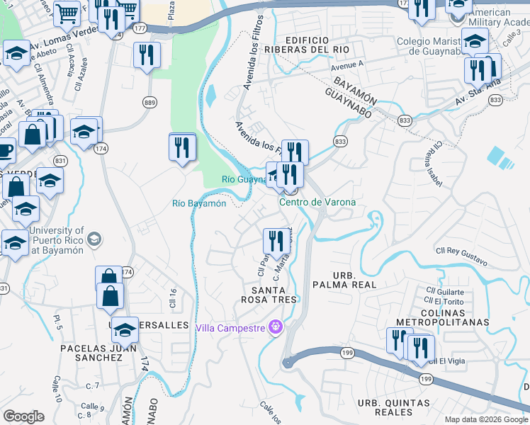 map of restaurants, bars, coffee shops, grocery stores, and more near in 