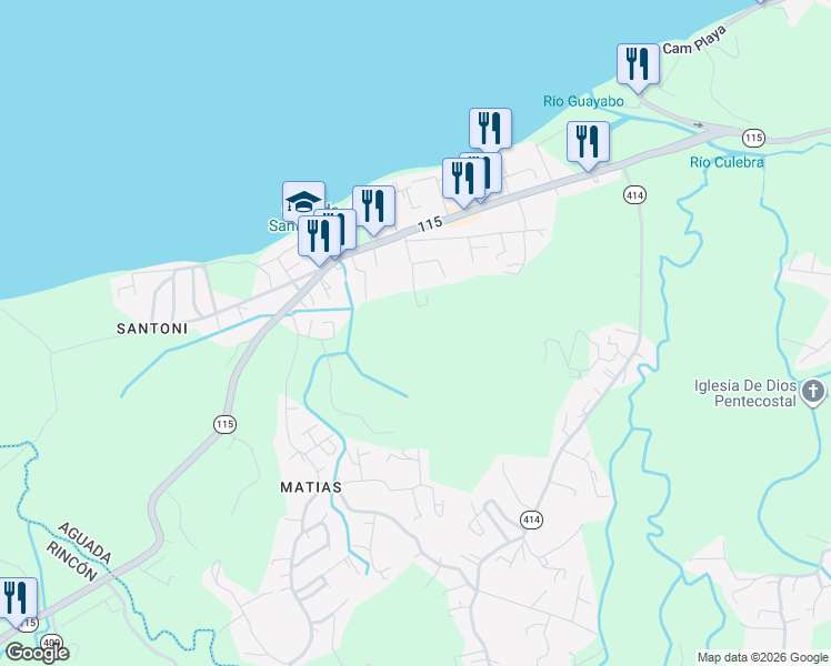 map of restaurants, bars, coffee shops, grocery stores, and more near in Aguada