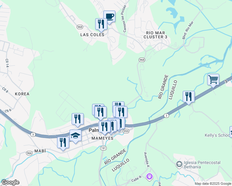 map of restaurants, bars, coffee shops, grocery stores, and more near in Palmer