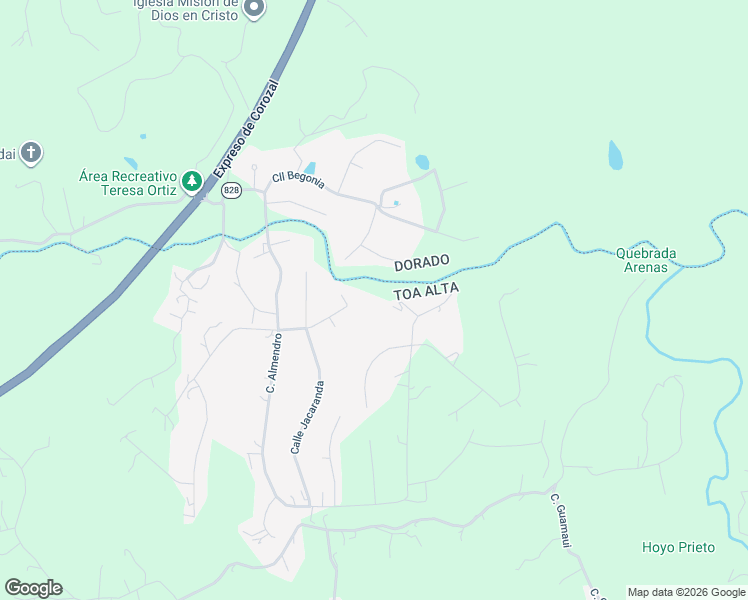 map of restaurants, bars, coffee shops, grocery stores, and more near b22 Calle Delonix in Toa Alta