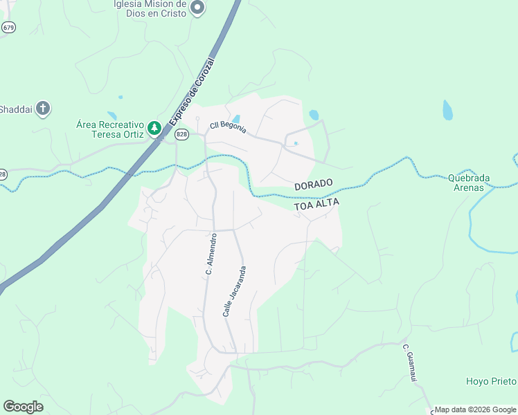 map of restaurants, bars, coffee shops, grocery stores, and more near B22 Calle Delonix in Toa Alta