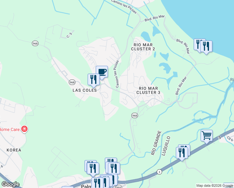 map of restaurants, bars, coffee shops, grocery stores, and more near in Mameyes II