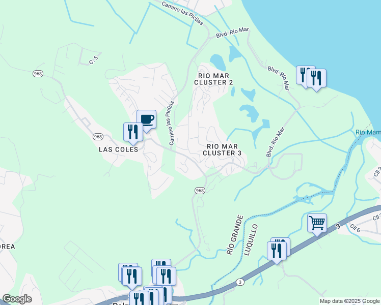 map of restaurants, bars, coffee shops, grocery stores, and more near in Mameyes II