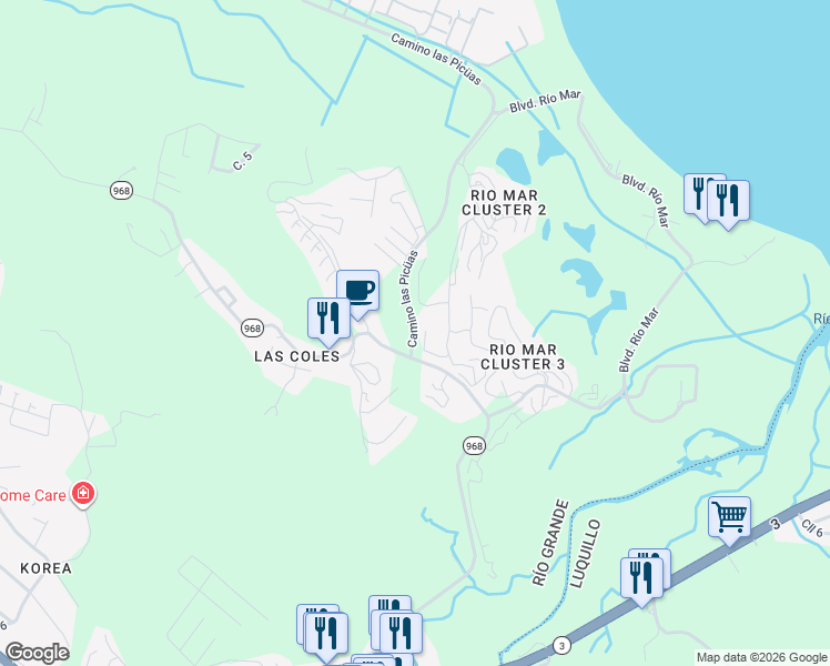 map of restaurants, bars, coffee shops, grocery stores, and more near in Mameyes II