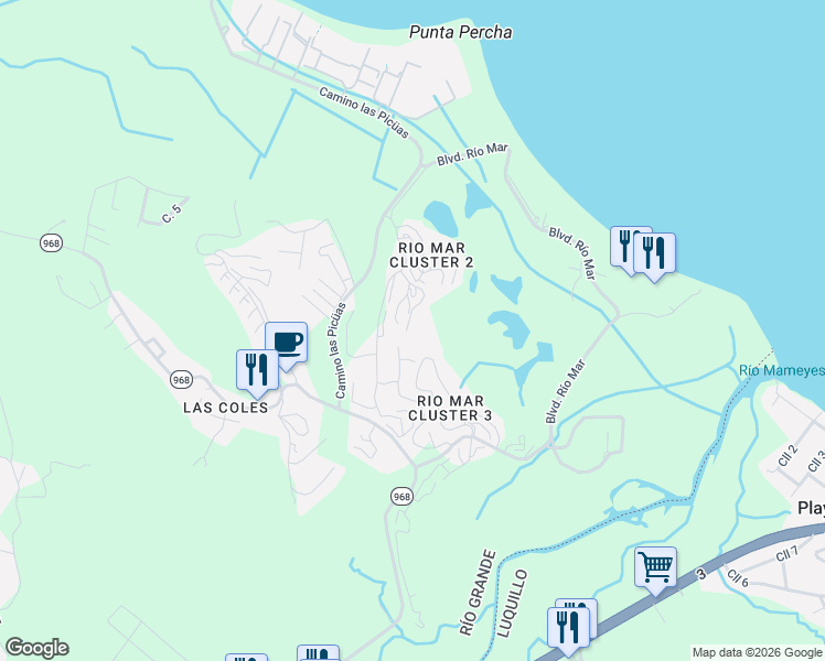 map of restaurants, bars, coffee shops, grocery stores, and more near in Mameyes II