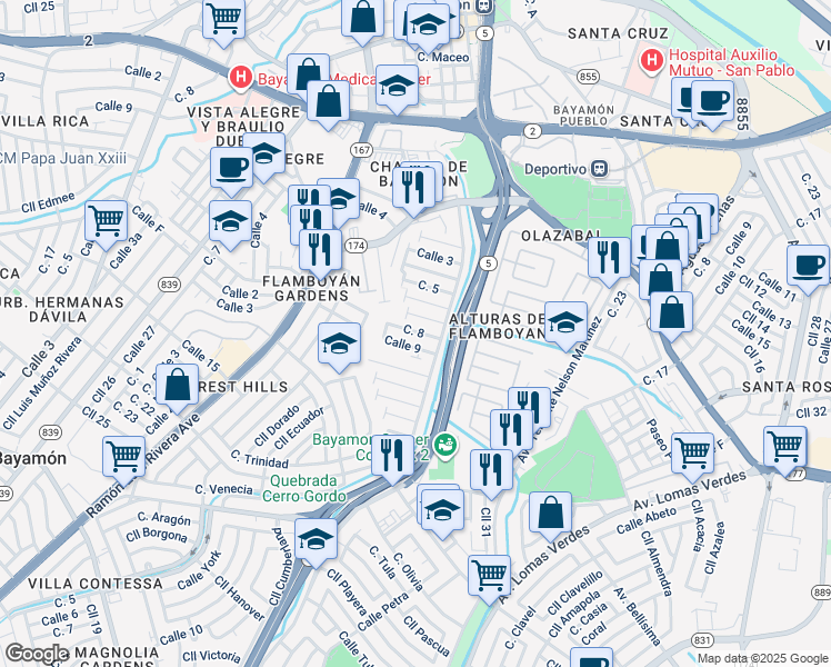 map of restaurants, bars, coffee shops, grocery stores, and more near in 