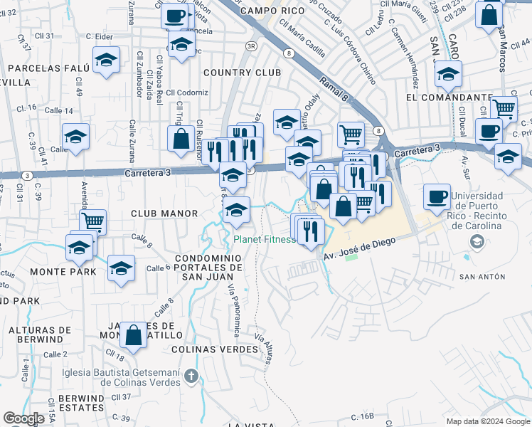 map of restaurants, bars, coffee shops, grocery stores, and more near in 
