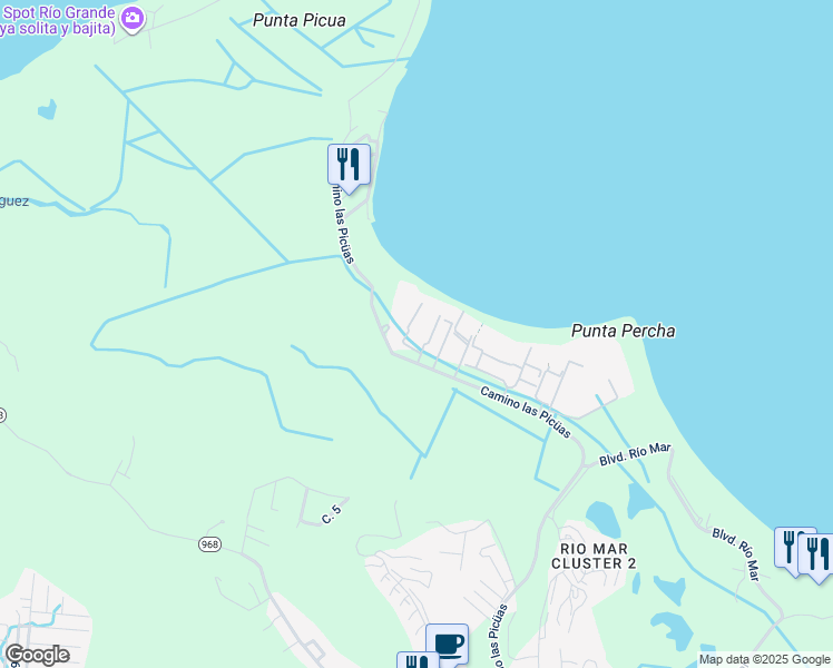 map of restaurants, bars, coffee shops, grocery stores, and more near in Río Grande