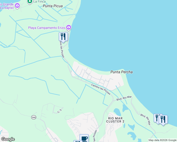 map of restaurants, bars, coffee shops, grocery stores, and more near in Río Grande