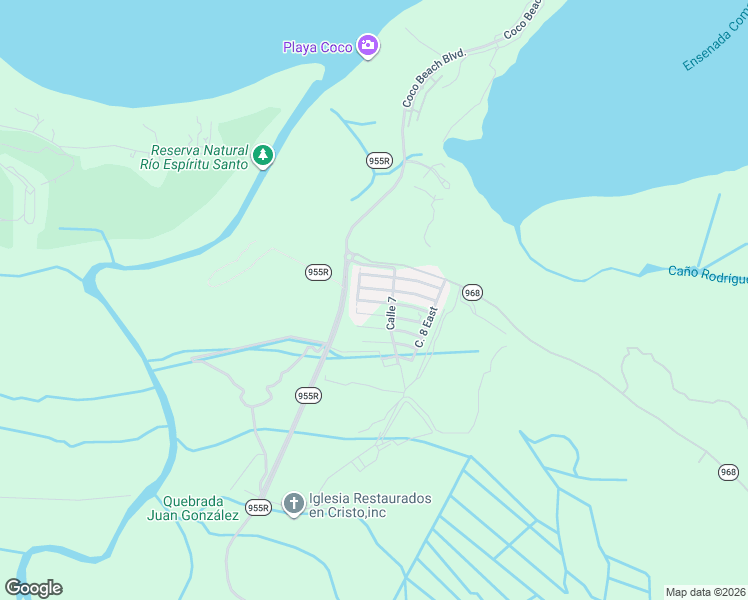 map of restaurants, bars, coffee shops, grocery stores, and more near Calle Manatí in Rio Grande