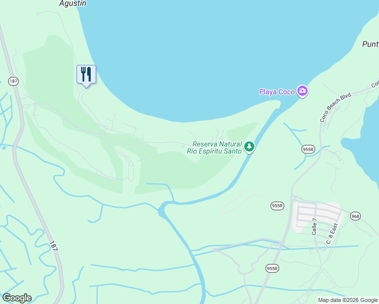 map of restaurants, bars, coffee shops, grocery stores, and more near in Río Grande