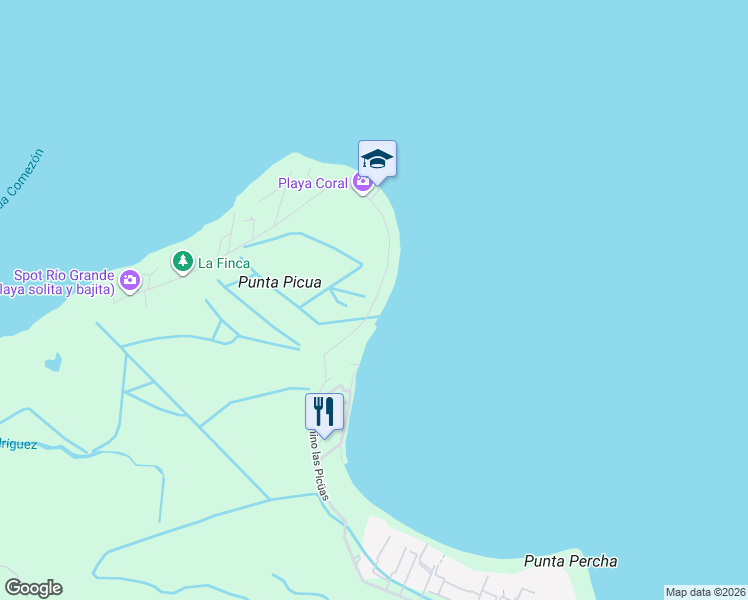 map of restaurants, bars, coffee shops, grocery stores, and more near 14 Camino las Picüas in Río Grande