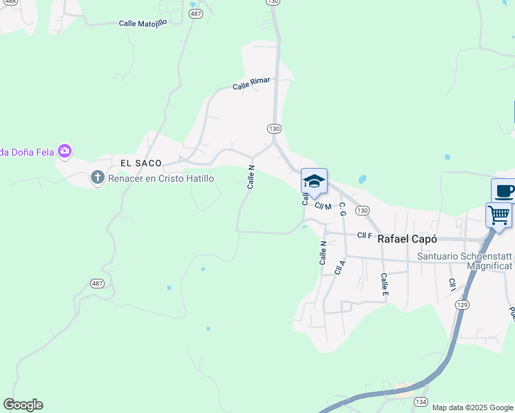 map of restaurants, bars, coffee shops, grocery stores, and more near in Campo Alegre