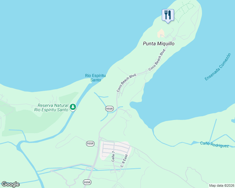 map of restaurants, bars, coffee shops, grocery stores, and more near Avenida A in Rio Grande