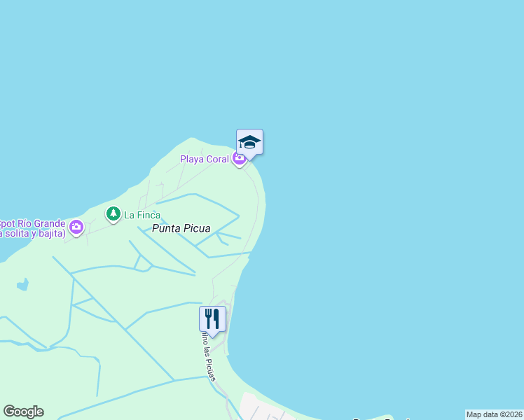 map of restaurants, bars, coffee shops, grocery stores, and more near 14 Camino las Picüas in Río Grande