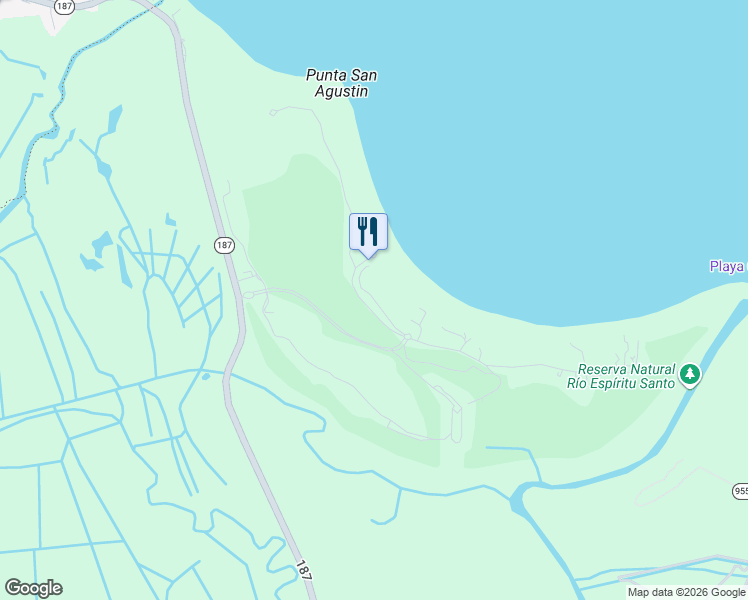 map of restaurants, bars, coffee shops, grocery stores, and more near Unnamed Rd in Rio Grande