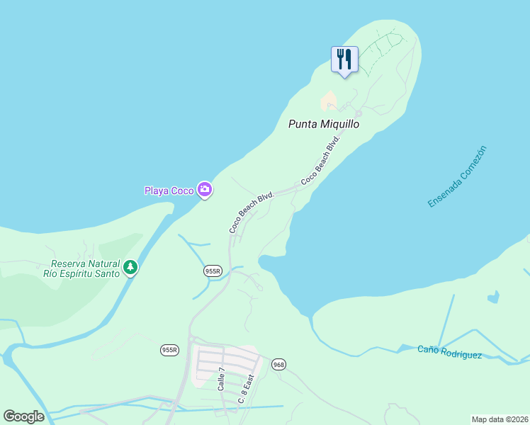 map of restaurants, bars, coffee shops, grocery stores, and more near Ave A in Rio Grande