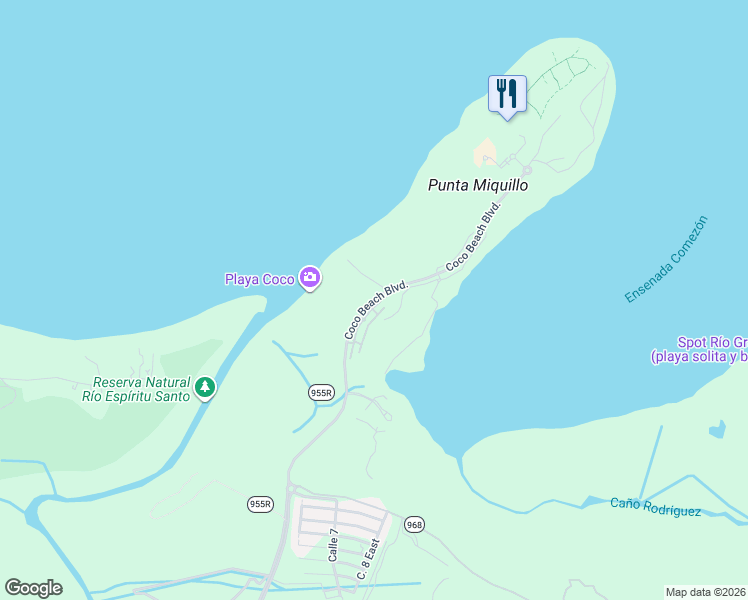 map of restaurants, bars, coffee shops, grocery stores, and more near Ave A in Rio Grande