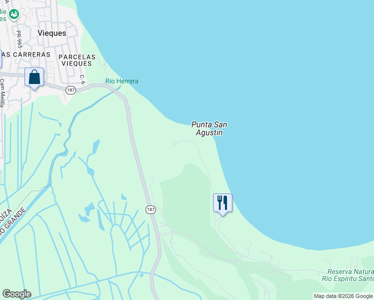 map of restaurants, bars, coffee shops, grocery stores, and more near in Río Grande