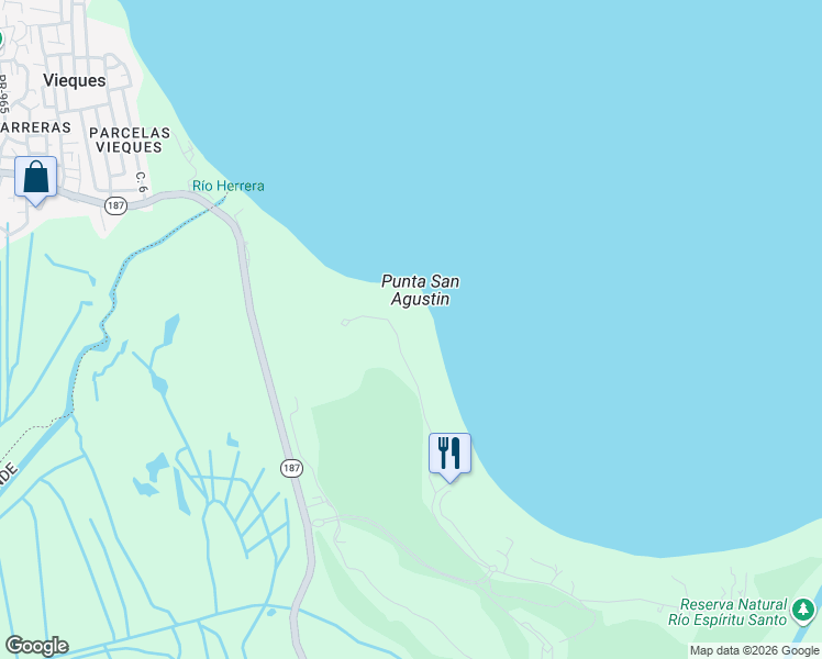 map of restaurants, bars, coffee shops, grocery stores, and more near in Río Grande