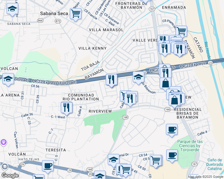 map of restaurants, bars, coffee shops, grocery stores, and more near in 