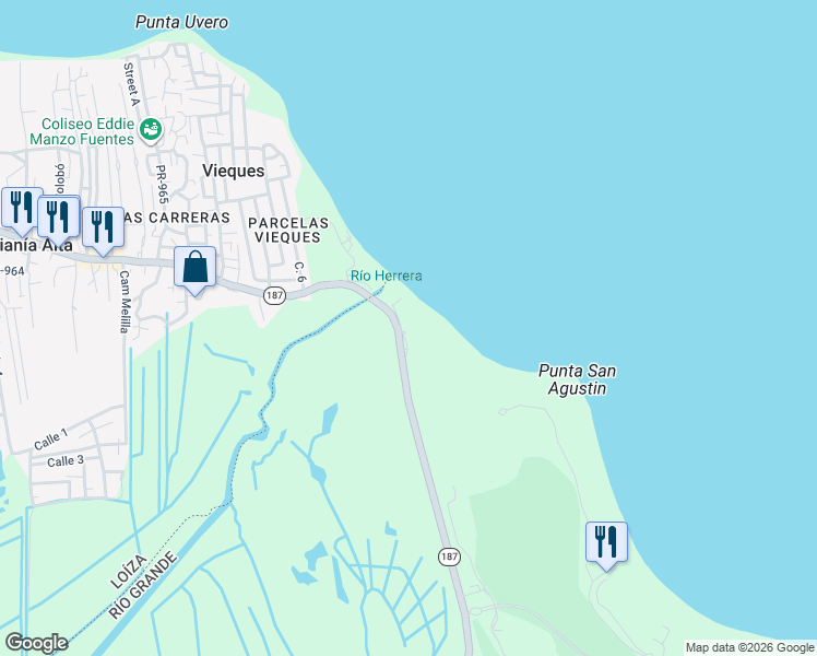 map of restaurants, bars, coffee shops, grocery stores, and more near in Herreras