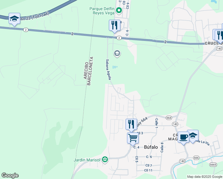 map of restaurants, bars, coffee shops, grocery stores, and more near in Garrochales