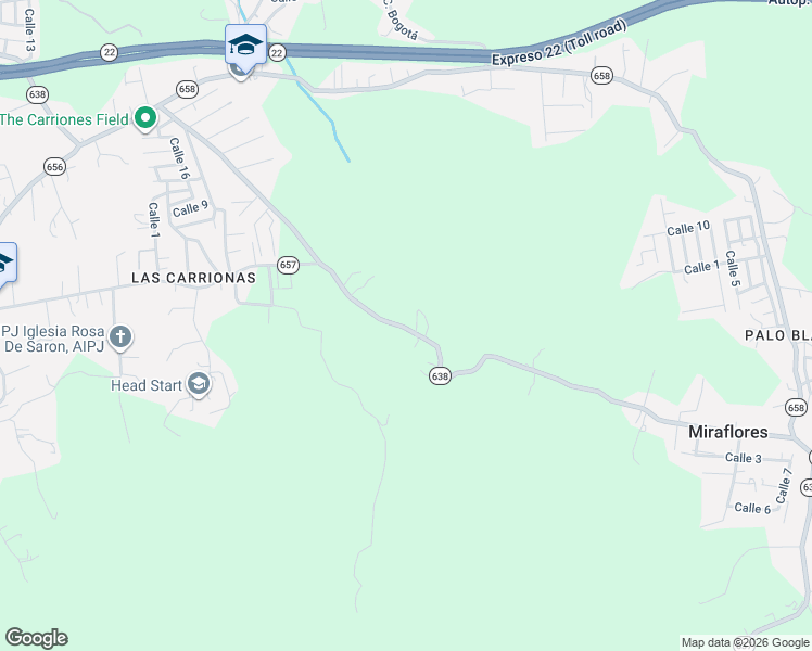 map of restaurants, bars, coffee shops, grocery stores, and more near Puerto Rico 638 in Arecibo