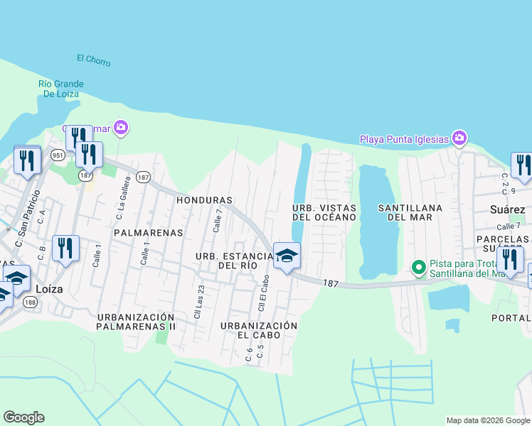 map of restaurants, bars, coffee shops, grocery stores, and more near in Medianía Baja