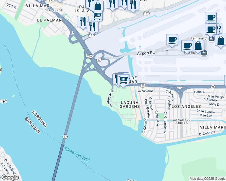 map of restaurants, bars, coffee shops, grocery stores, and more near in 