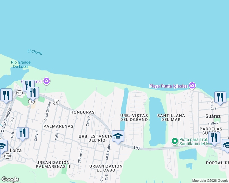 map of restaurants, bars, coffee shops, grocery stores, and more near in Medianía Baja