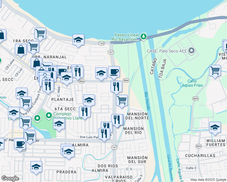 map of restaurants, bars, coffee shops, grocery stores, and more near in 