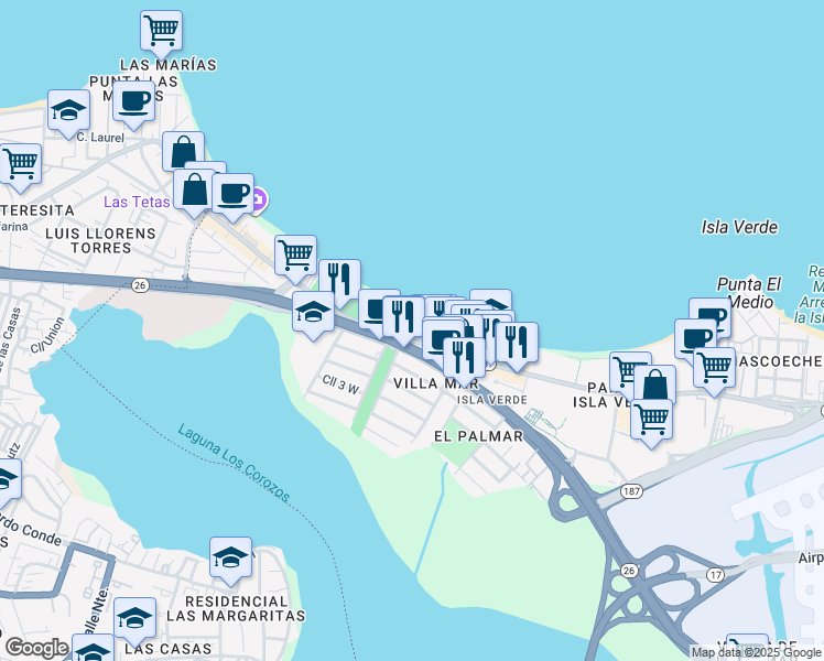 map of restaurants, bars, coffee shops, grocery stores, and more near in 