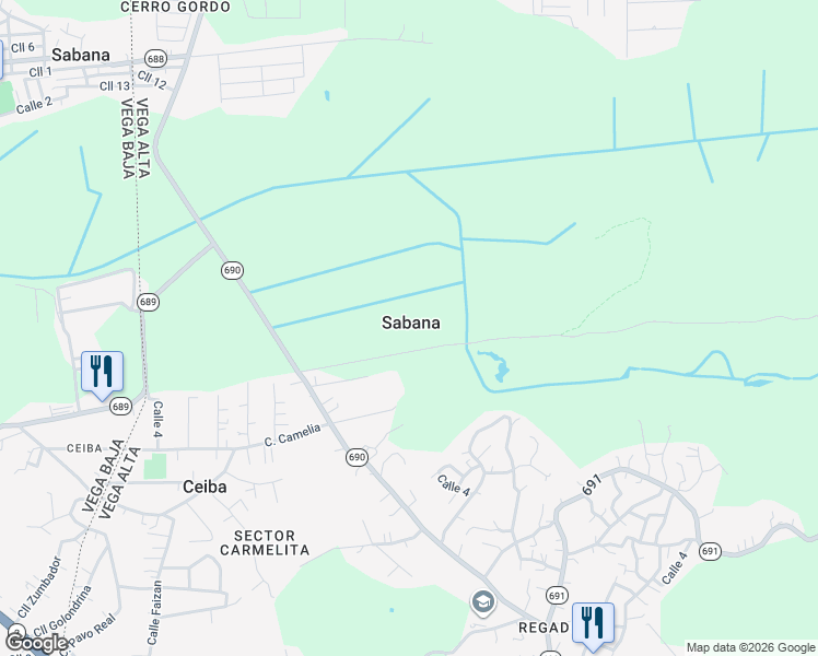 map of restaurants, bars, coffee shops, grocery stores, and more near in Sabana