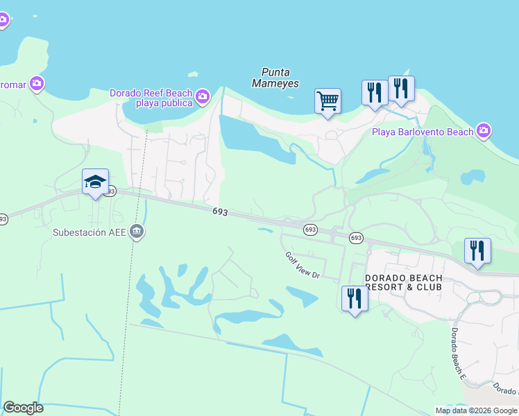 map of restaurants, bars, coffee shops, grocery stores, and more near in Dorado