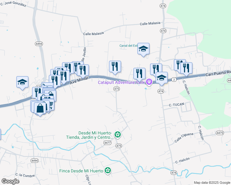 map of restaurants, bars, coffee shops, grocery stores, and more near in 