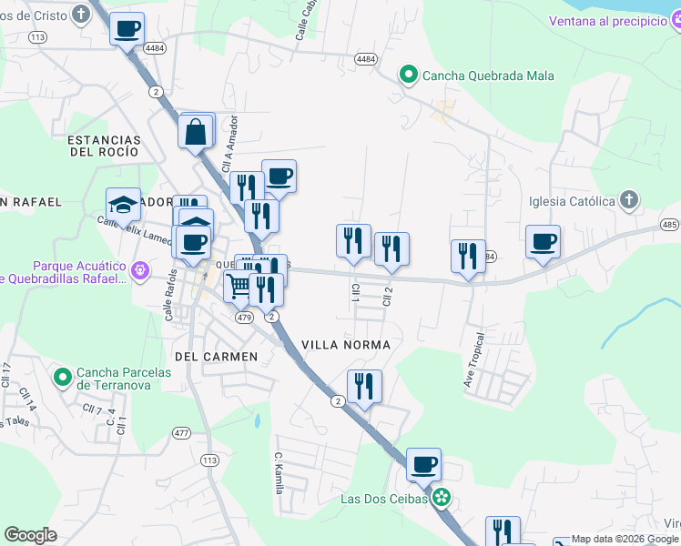 map of restaurants, bars, coffee shops, grocery stores, and more near in 