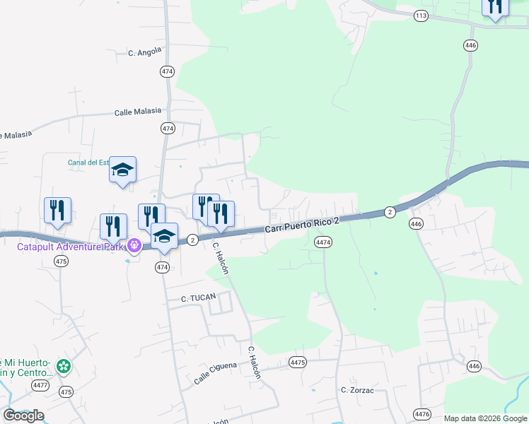 map of restaurants, bars, coffee shops, grocery stores, and more near Calle Marginal in Isabela