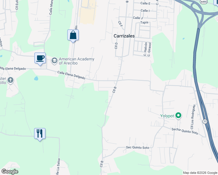 map of restaurants, bars, coffee shops, grocery stores, and more near in Hatillo