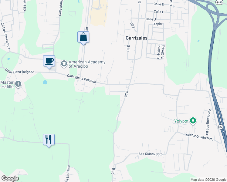 map of restaurants, bars, coffee shops, grocery stores, and more near in Carrizales