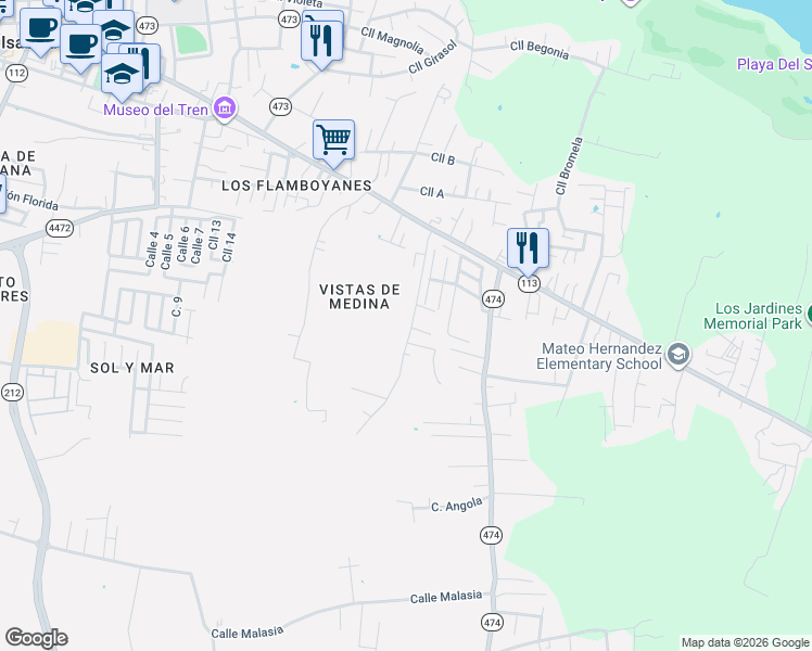 map of restaurants, bars, coffee shops, grocery stores, and more near Calle Drive Pedro Hernandez del Valle in Isabela