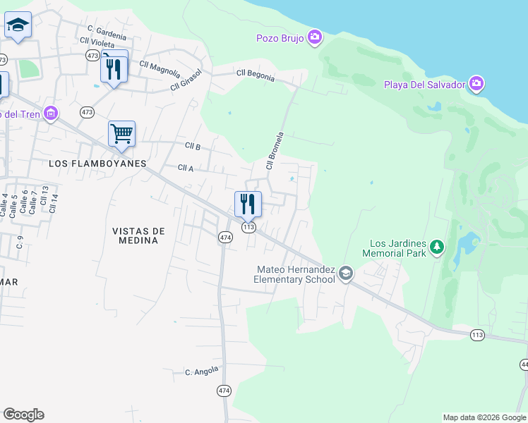 map of restaurants, bars, coffee shops, grocery stores, and more near 700 Calle Malagueta in Isabela