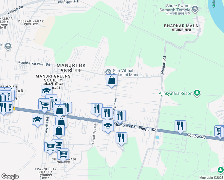 map of restaurants, bars, coffee shops, grocery stores, and more near in Pune