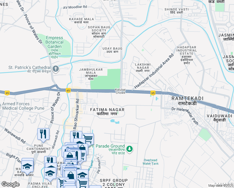 map of restaurants, bars, coffee shops, grocery stores, and more near in Pune