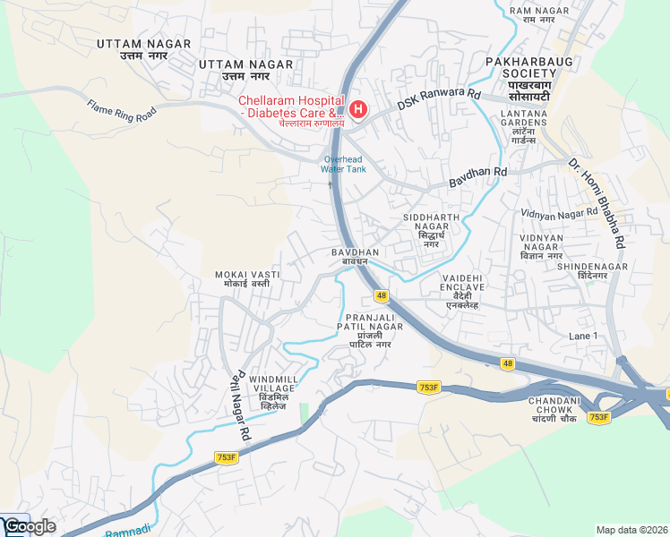 map of restaurants, bars, coffee shops, grocery stores, and more near 1 Mumbai Pune Bypass Road in Pune