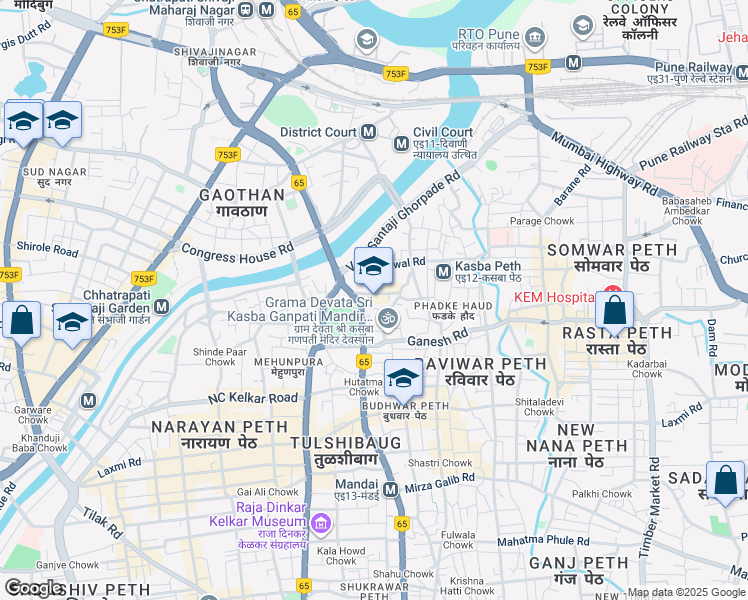 map of restaurants, bars, coffee shops, grocery stores, and more near in Pune