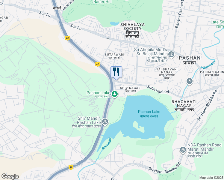 map of restaurants, bars, coffee shops, grocery stores, and more near Bypass Road in Pune
